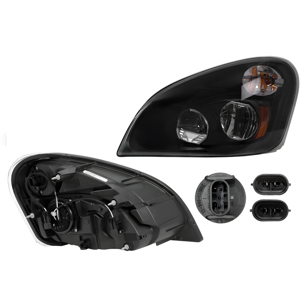 Faro Freightliner Cascadia P3 Fondo Negro Led Lh