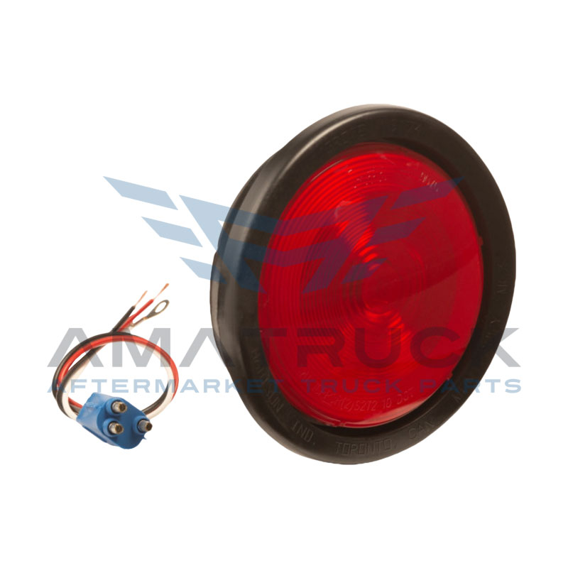 PLAFON REDONDO 4" ROJO GROTE  COMPLETO