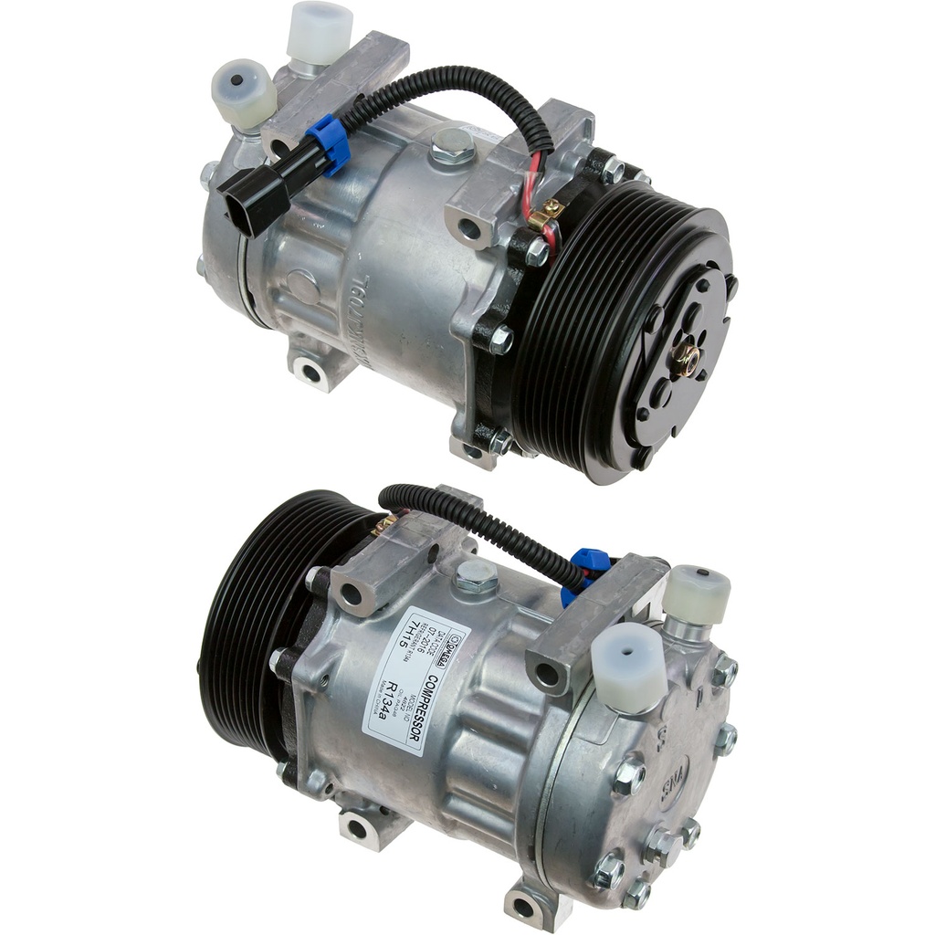 Compresor de A/C SD7H15 12V Polea 119mm 8 Ranuras (Gamma)