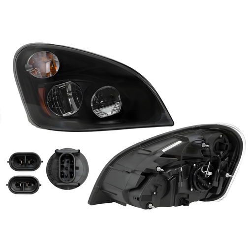 [019-3805-04] Faro Freightliner Cascadia P3 Fondo Negro Led Rh